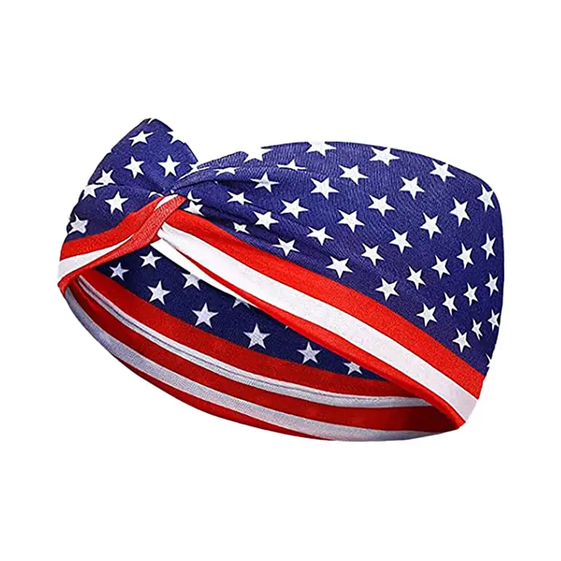 US Flag Star Element Retro Knot Yoga Hair Band - Image 6