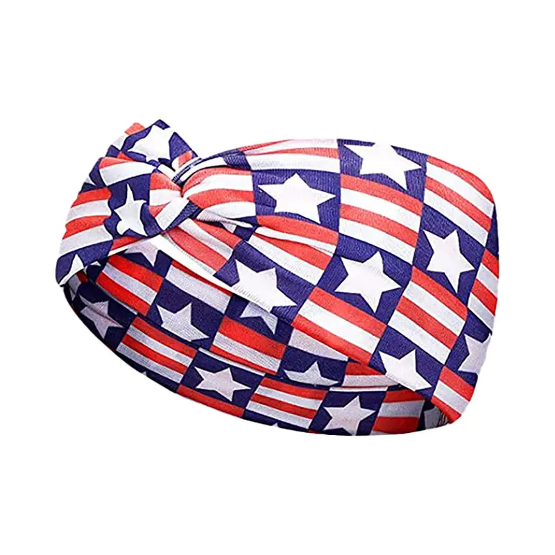 US Flag Star Element Retro Knot Yoga Hair Band - Image 7