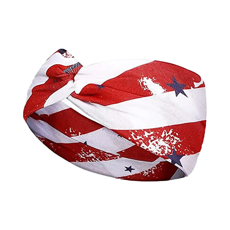 US Flag Star Element Retro Knot Yoga Hair Band - Image 9
