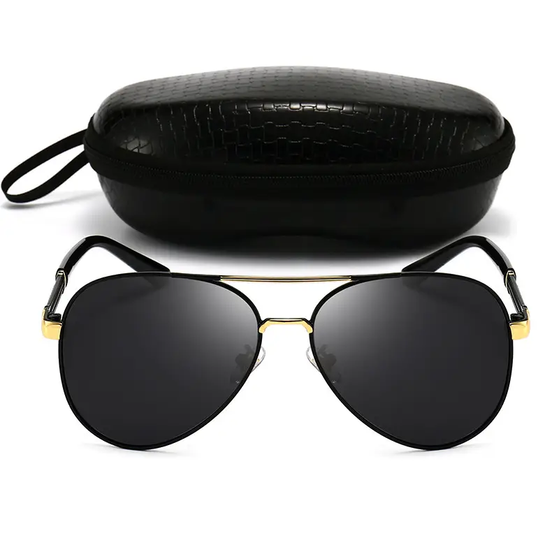 2025 Polarized Sunglasses Retro Metal Large Frame Toad Mirror Men's Driving Color Changing Sunglasses Anti-UV