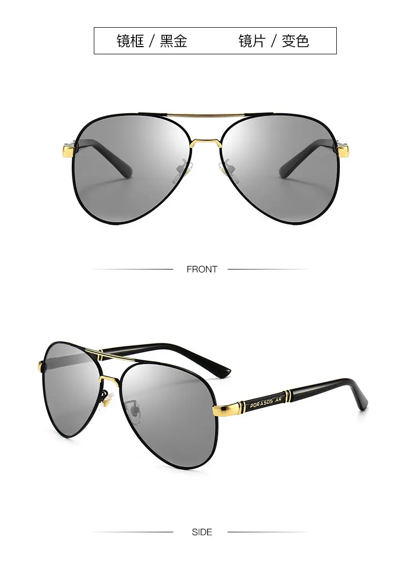 2025 Polarized Sunglasses Retro Metal Large Frame Toad Mirror Men's Driving Color Changing Sunglasses Anti-UV — feature 20