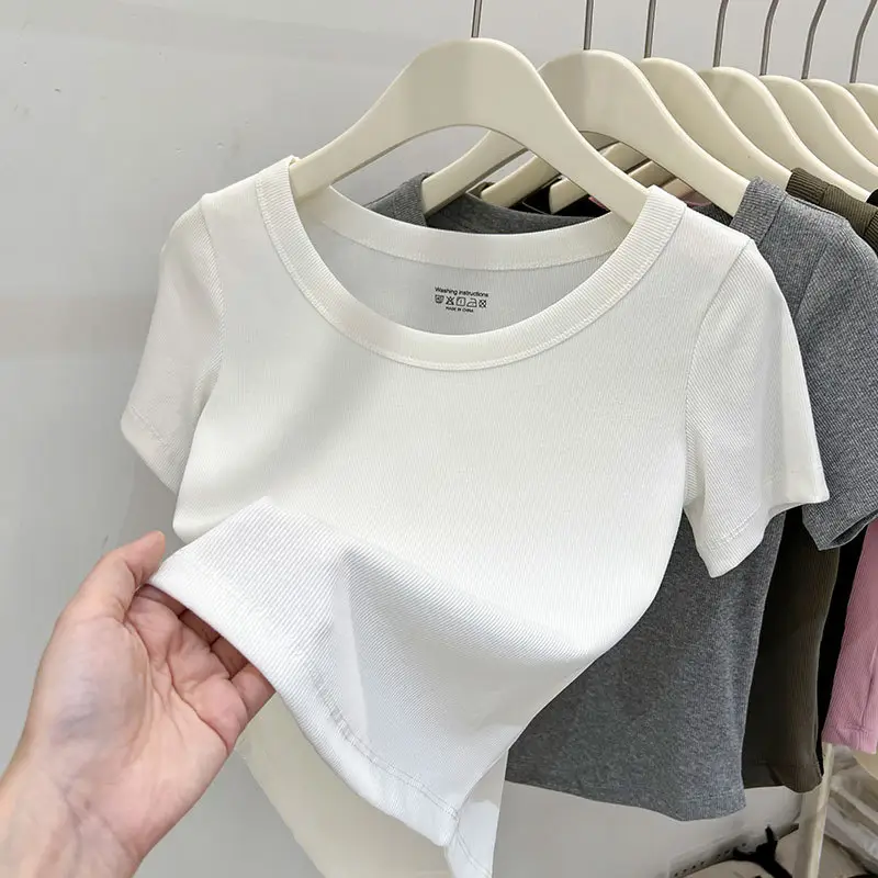 Women Black Short Sleeve T-Shirt Summer 2023 - Image 8