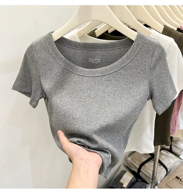 Women Black Short Sleeve T-Shirt Summer 2023 — feature 14