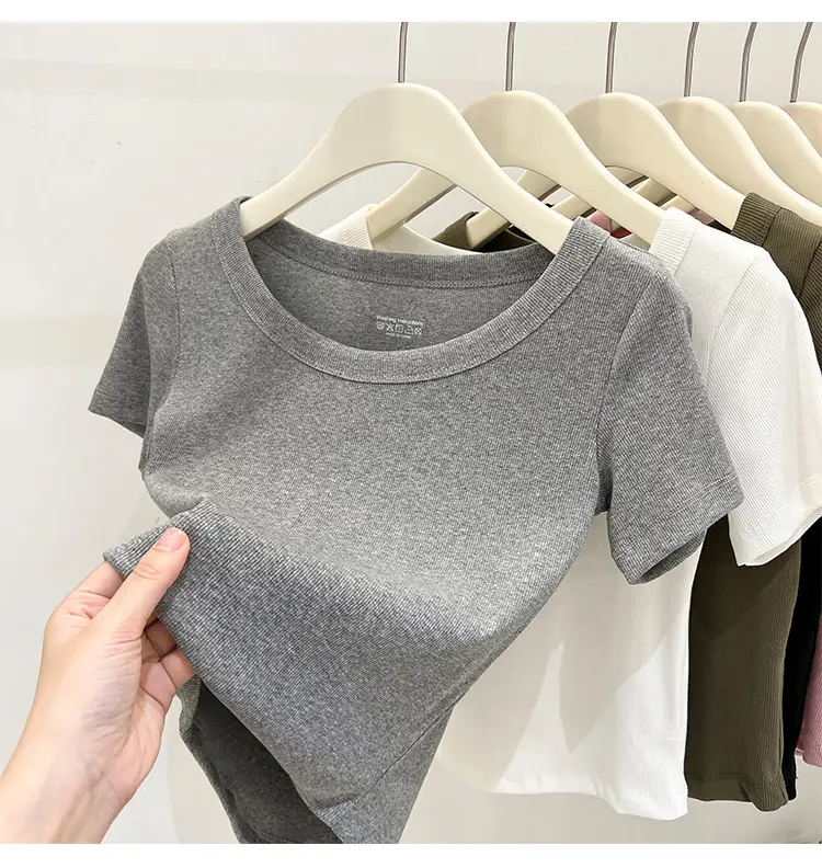 Women Black Short Sleeve T-Shirt Summer 2023 — feature 15