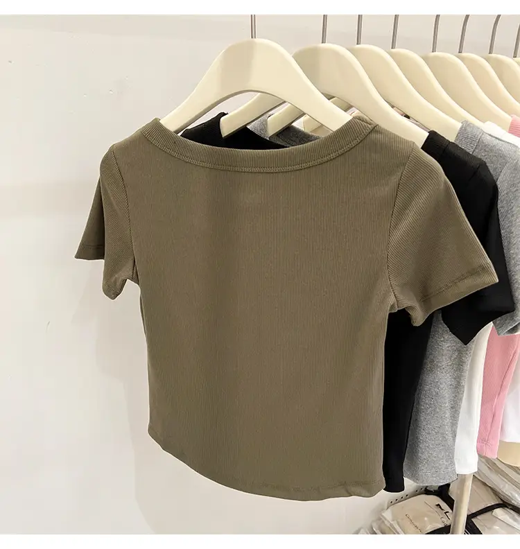 Women Black Short Sleeve T-Shirt Summer 2023 — feature 23