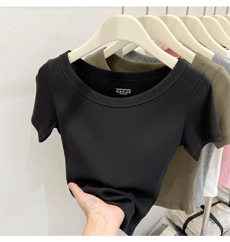 Women Black Short Sleeve T-Shirt Summer 2023 — feature 26