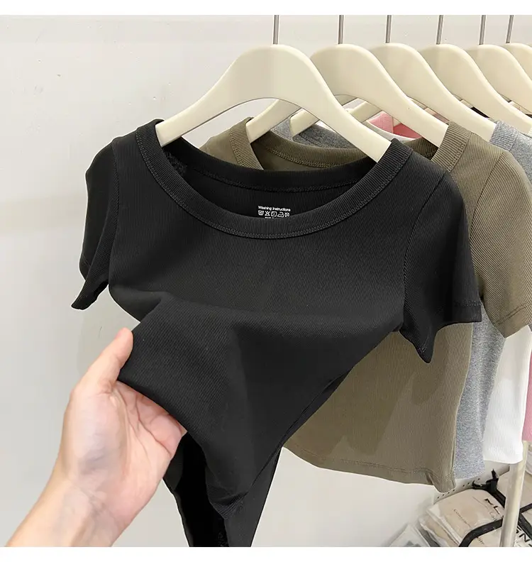 Women Black Short Sleeve T-Shirt Summer 2023 — feature 27