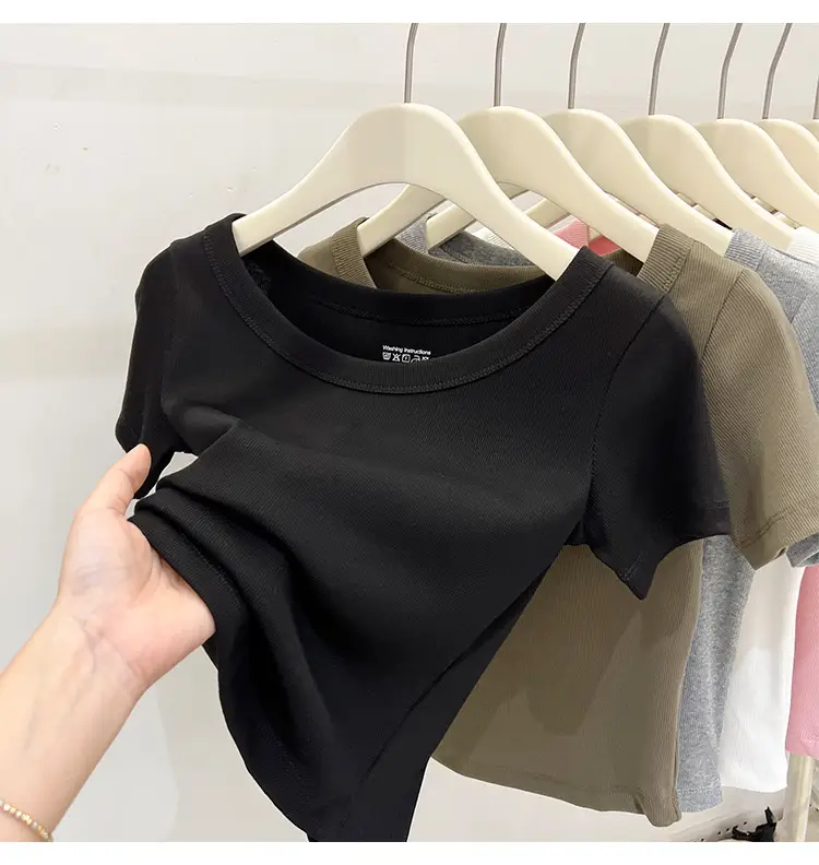 Women Black Short Sleeve T-Shirt Summer 2023 — feature 28
