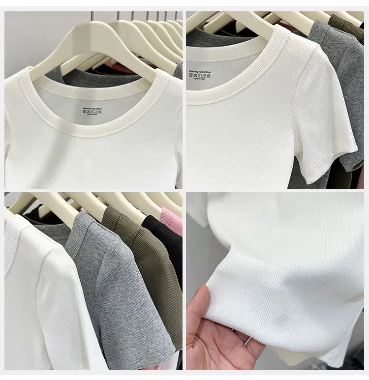Women Black Short Sleeve T-Shirt Summer 2023 — feature 4