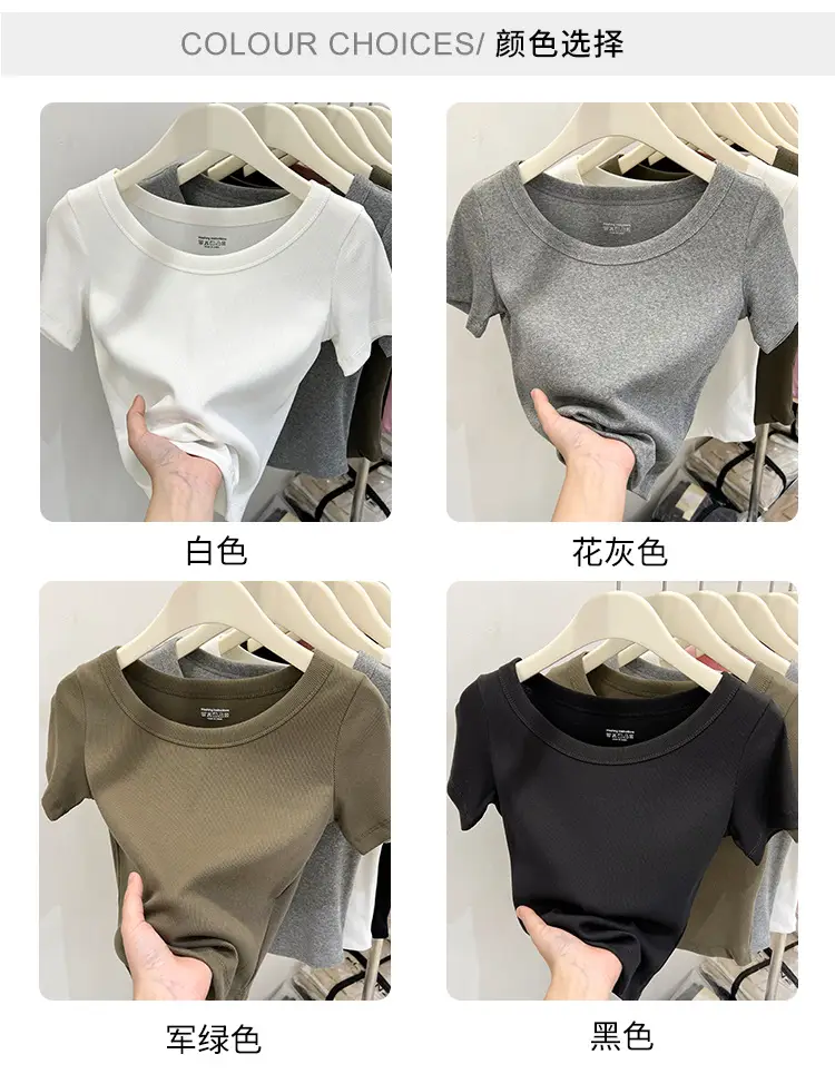 Women Black Short Sleeve T-Shirt Summer 2023 — feature 5