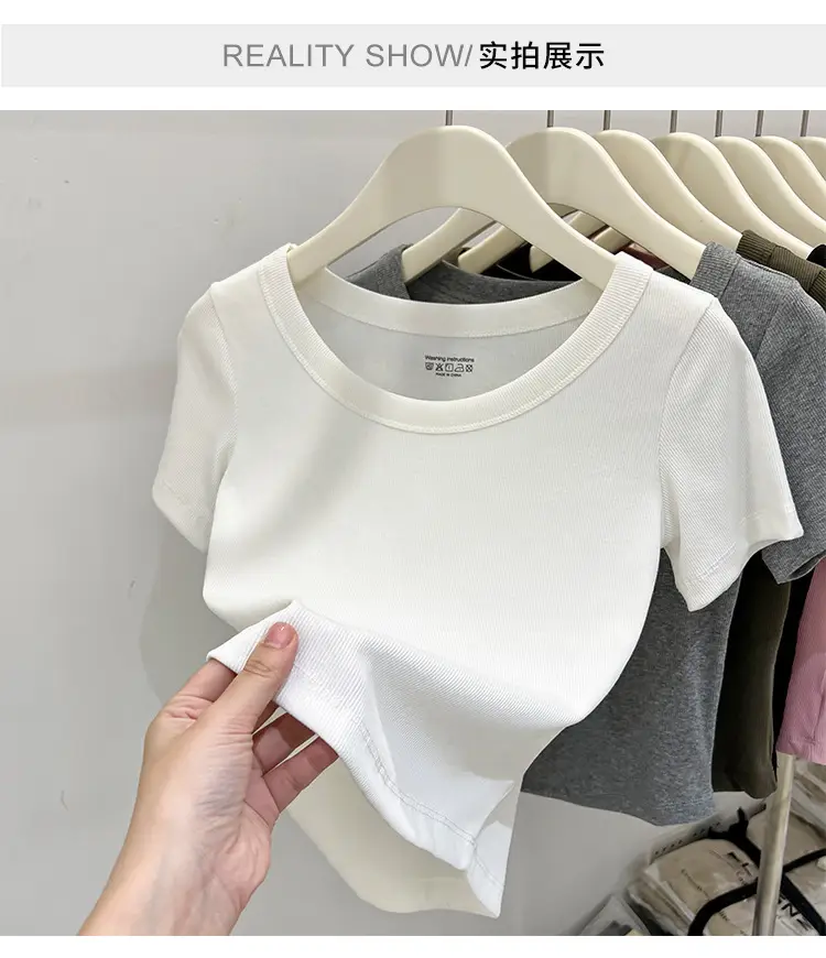 Women Black Short Sleeve T-Shirt Summer 2023 — feature 7