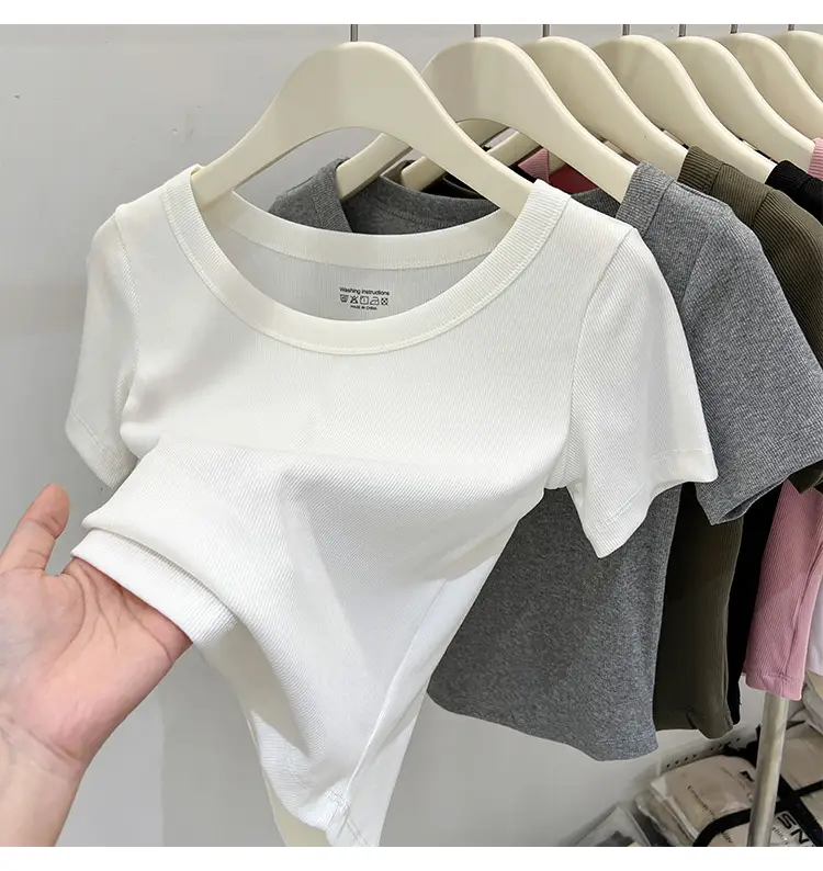 Women Black Short Sleeve T-Shirt Summer 2023 — feature 8
