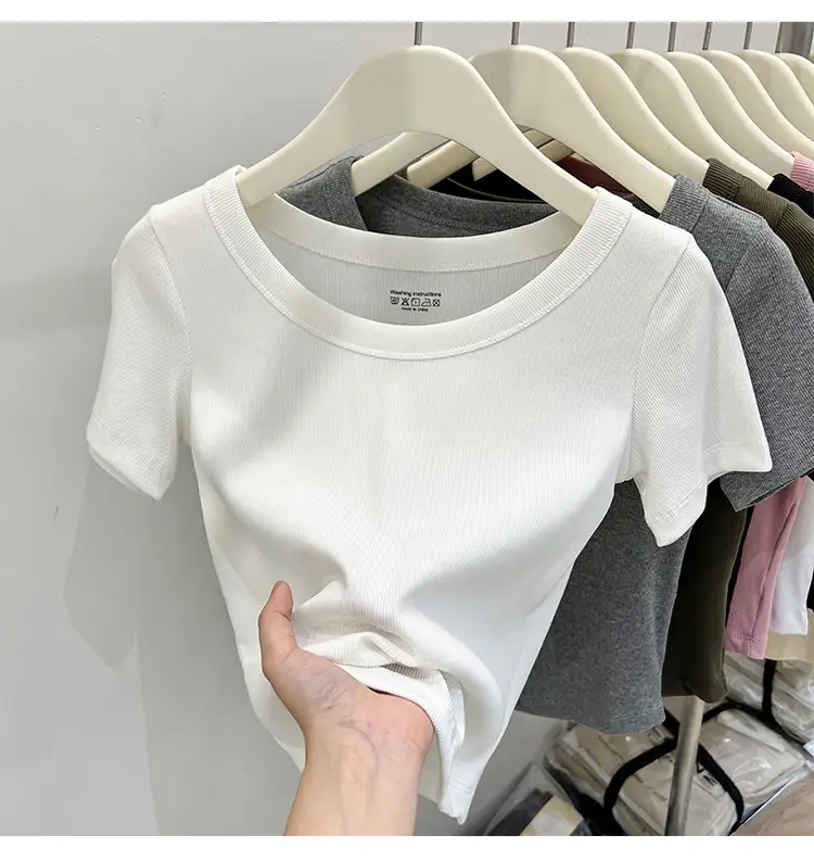 Women Black Short Sleeve T-Shirt Summer 2023 — feature 9