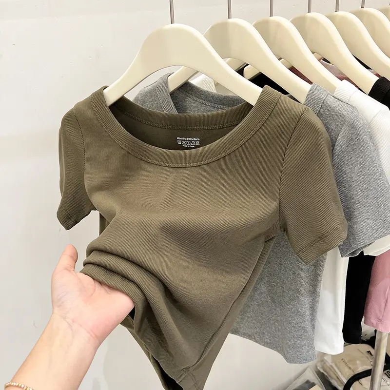 Women Black Short Sleeve T-Shirt Summer 2023 - Image 3