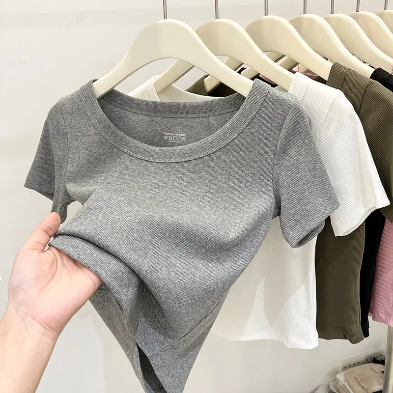 Women Black Short Sleeve T-Shirt Summer 2023 - Image 4