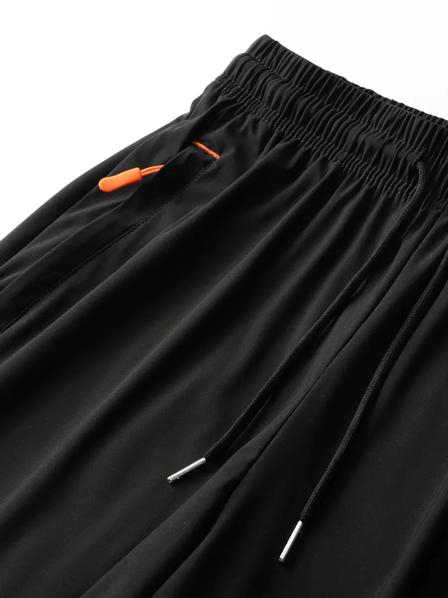 Men Black Ice Silk Stretch Pants Plus Size - Image 10