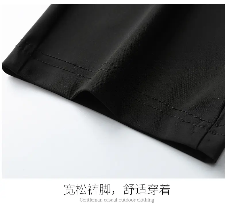 Men Black Ice Silk Stretch Pants Plus Size — feature 19