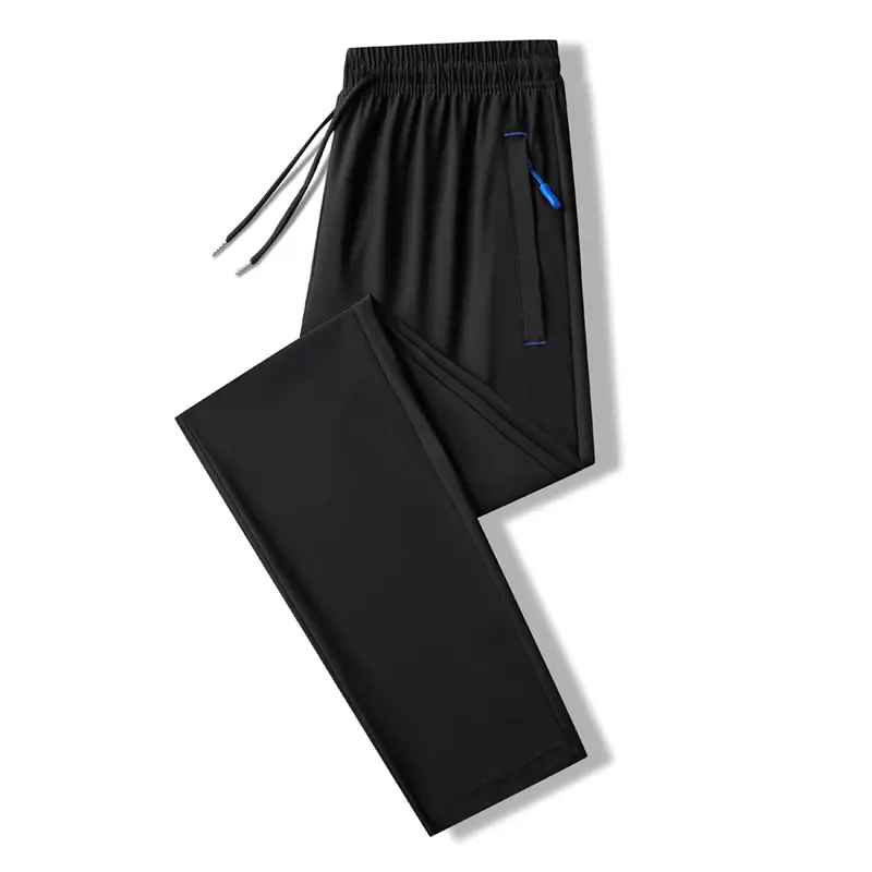 Men Black Ice Silk Stretch Pants Plus Size - Image 2