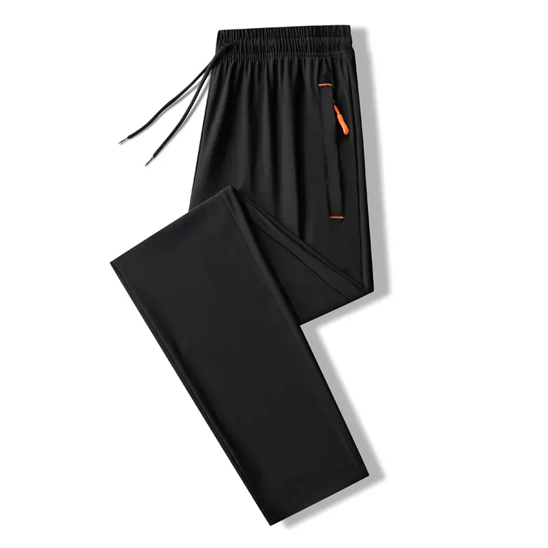 Men Black Ice Silk Stretch Pants Plus Size - Image 3