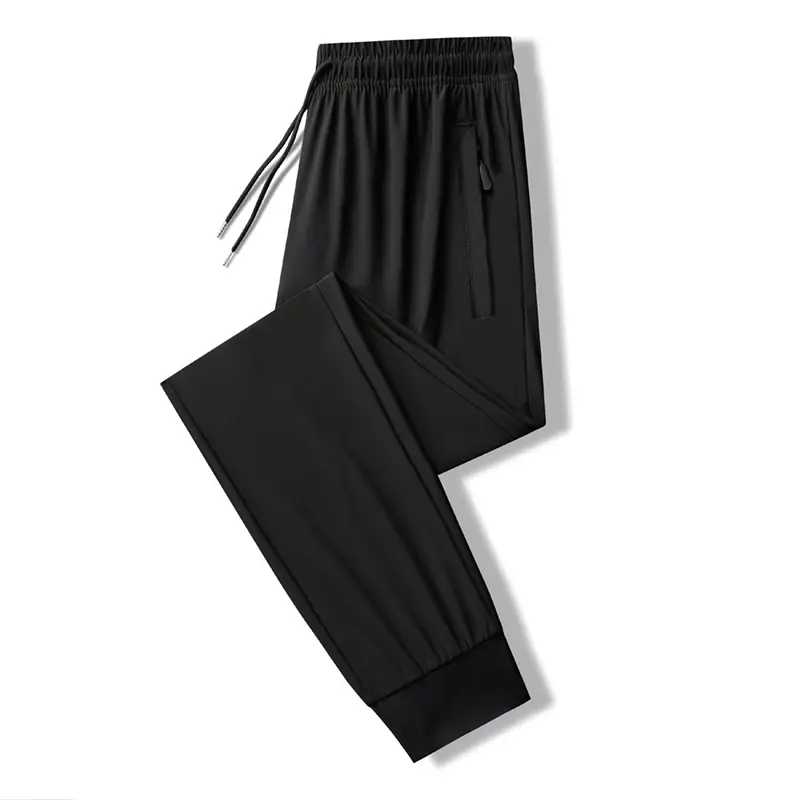Men Black Ice Silk Stretch Pants Plus Size - Image 4