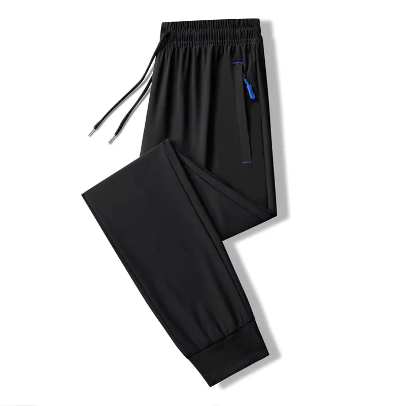Men Black Ice Silk Stretch Pants Plus Size - Image 5