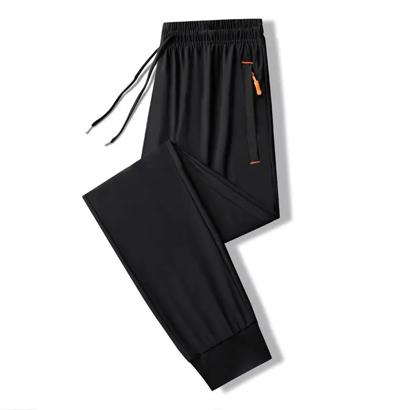 Men Black Ice Silk Stretch Pants Plus Size - Image 6