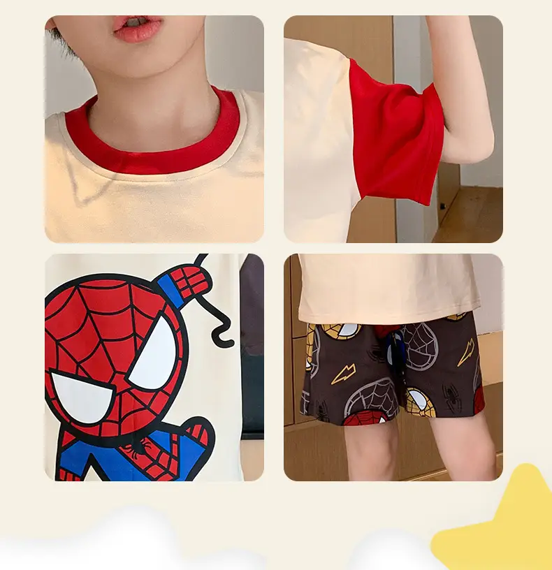 Cute Cartoon Boys Pajamas Summer Cotton Shorts Set — feature 5