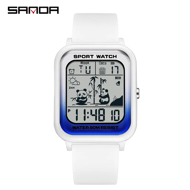 Sanda Digital Cartoon Watch Gradient Colors - Image 11
