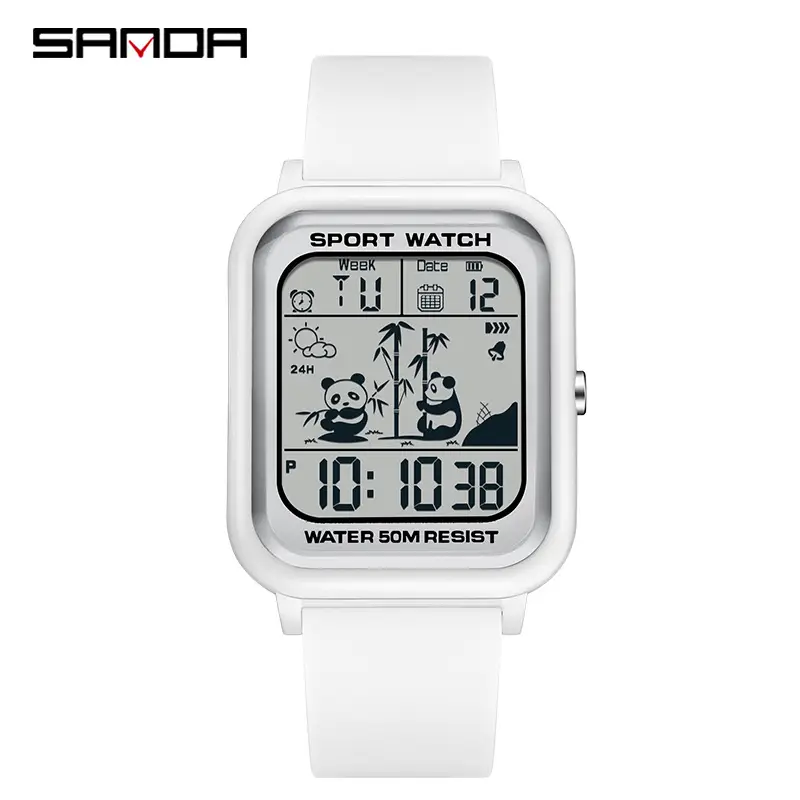 Sanda Digital Cartoon Watch Gradient Colors - Image 3