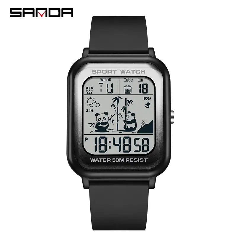 Sanda Digital Cartoon Watch Gradient Colors - Image 4