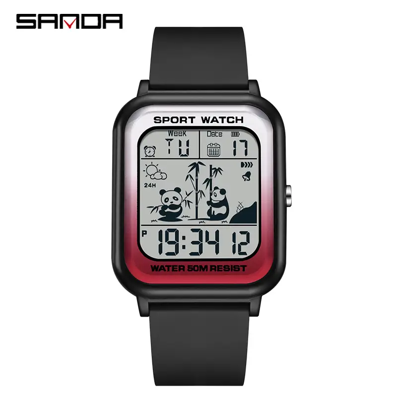 Sanda Digital Cartoon Watch Gradient Colors - Image 5