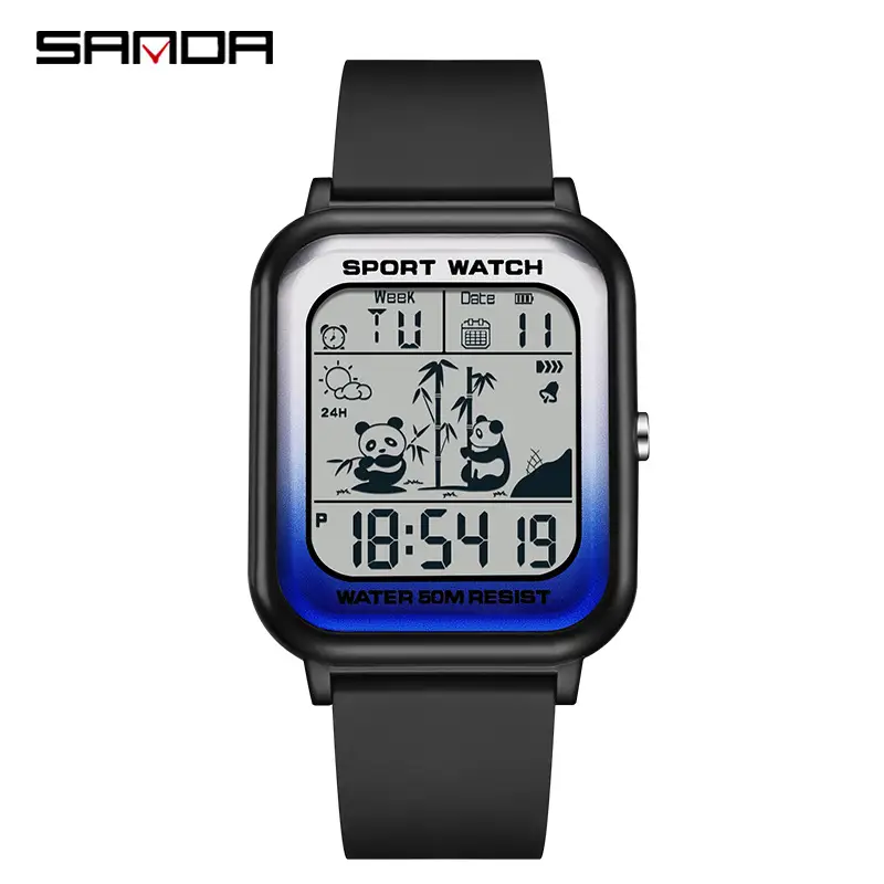 Sanda Digital Cartoon Watch Gradient Colors - Image 6
