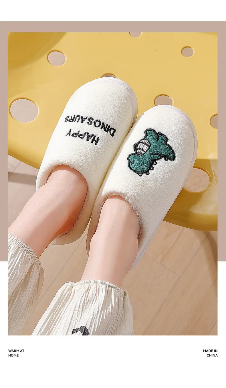 Black Cartoon Bear Slippers for Women Men Autumn — feature 12