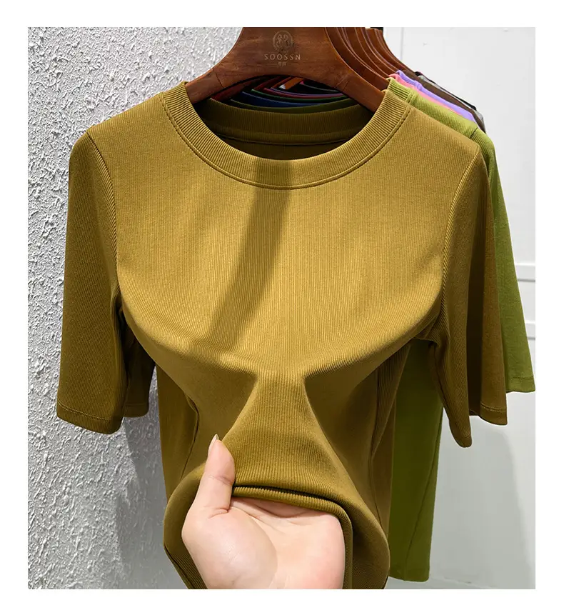 Women Olive Green Mid Sleeve T-Shirt 2025 — feature 25