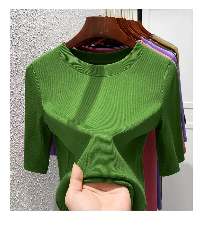 Women Olive Green Mid Sleeve T-Shirt 2025 — feature 27