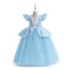 Blue Sequined Frozen Elsa Princess Dress for Girls — feature 9
