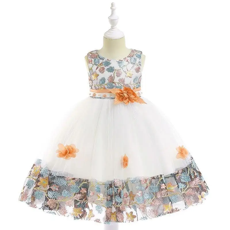Princess Lace Fluffy Dress for Girls Purple Floral - Image 12