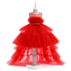 Princess Lace Fluffy Dress for Girls Purple Floral — feature 7