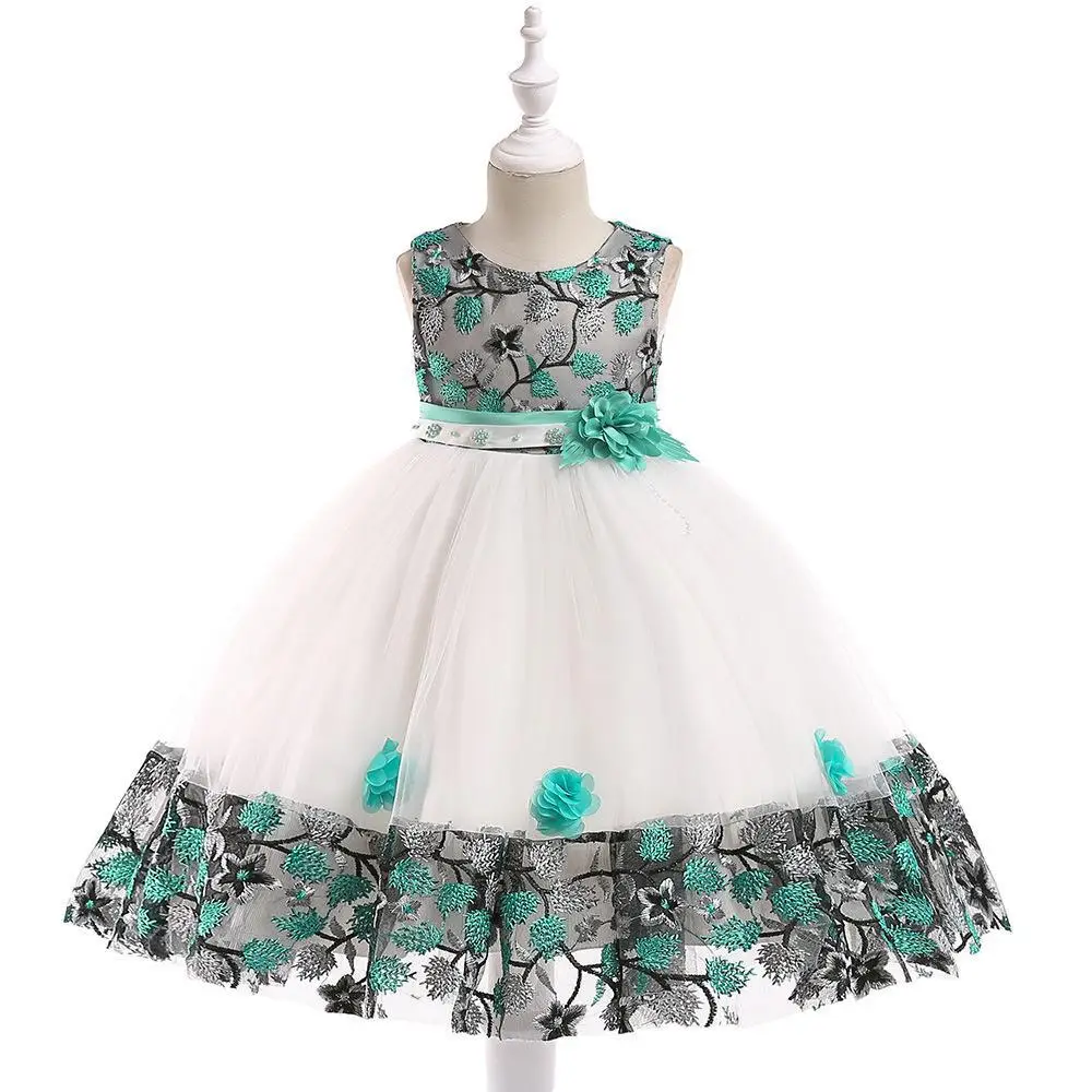 Princess Lace Fluffy Dress for Girls Purple Floral - Image 2