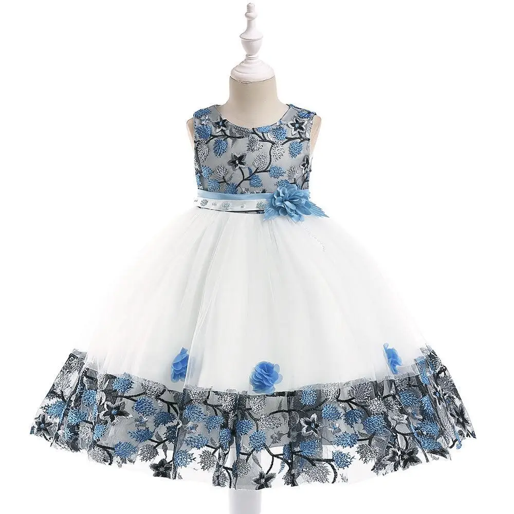 Princess Lace Fluffy Dress for Girls Purple Floral - Image 4