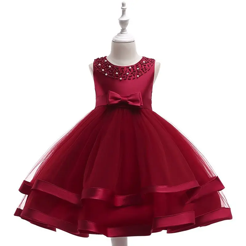 Pink Mesh Princess Dress with Bow for Girls - Image 12