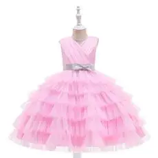 Pink Mesh Princess Dress with Bow for Girls — feature 2
