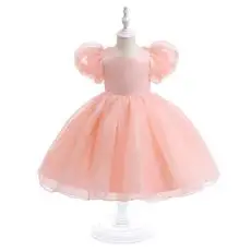 Pink Mesh Princess Dress with Bow for Girls — feature 3