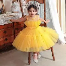 Pink Mesh Princess Dress with Bow for Girls — feature 9