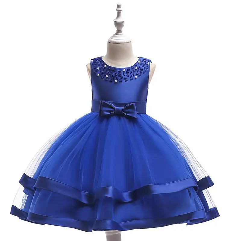 Pink Mesh Princess Dress with Bow for Girls - Image 3