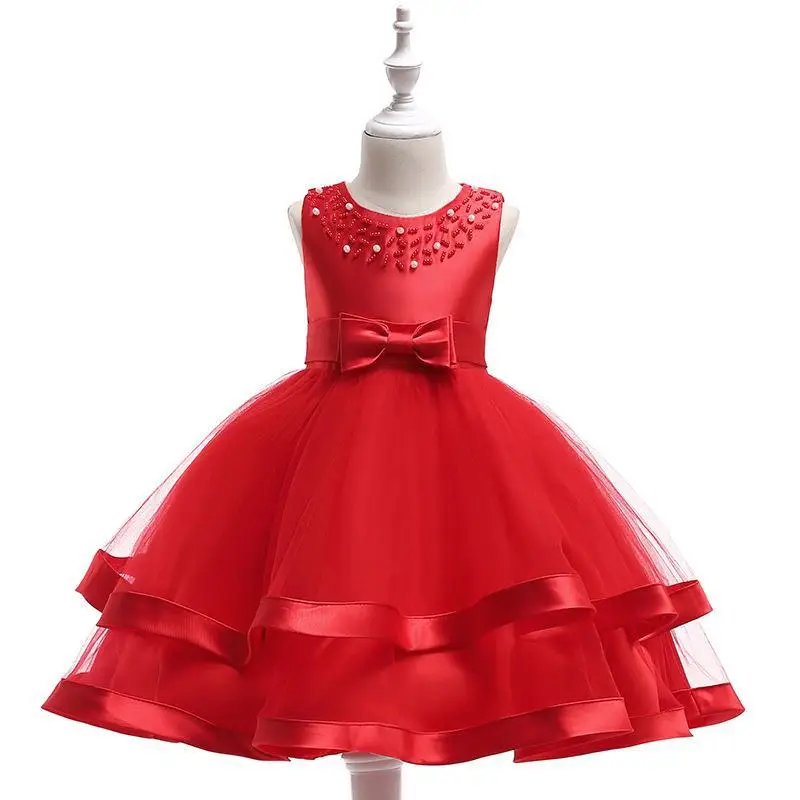 Pink Mesh Princess Dress with Bow for Girls - Image 2