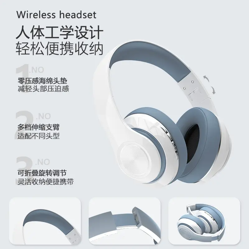 Orange Over-Ear Bluetooth Headphones with Heavy Bass
