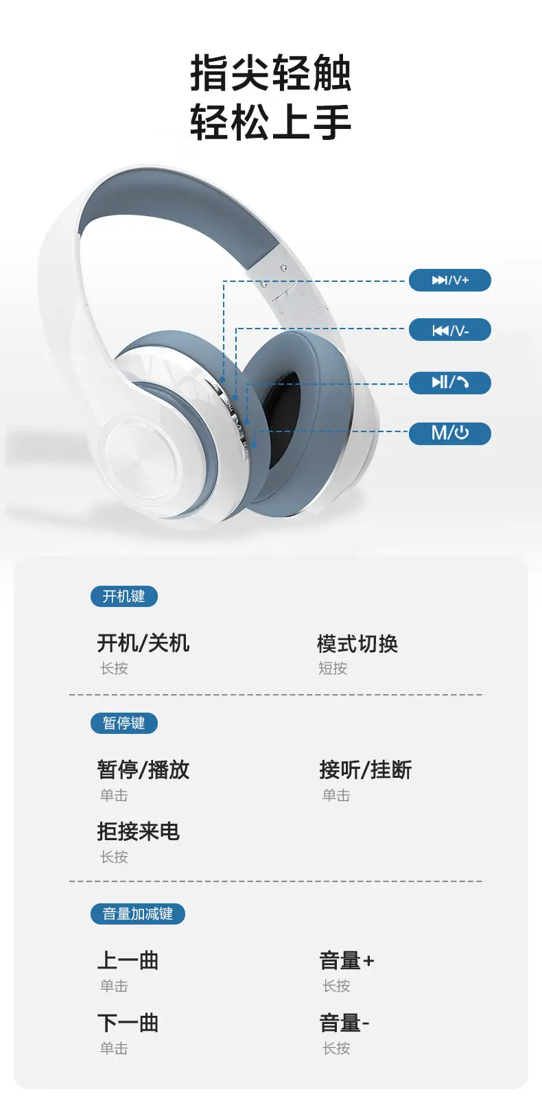 Orange Over-Ear Bluetooth Headphones with Heavy Bass — feature 15