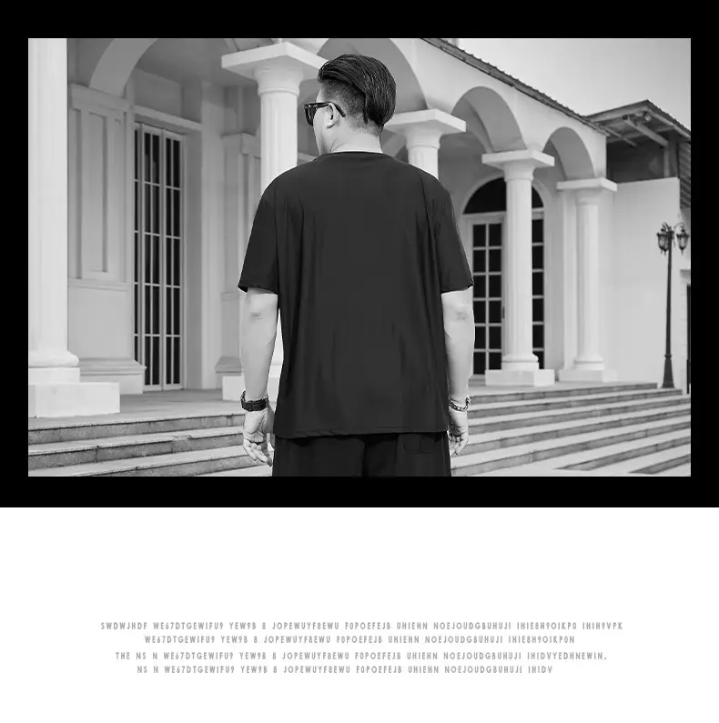Men's Black Graphic T-Shirt Ice Silk Style — feature 10
