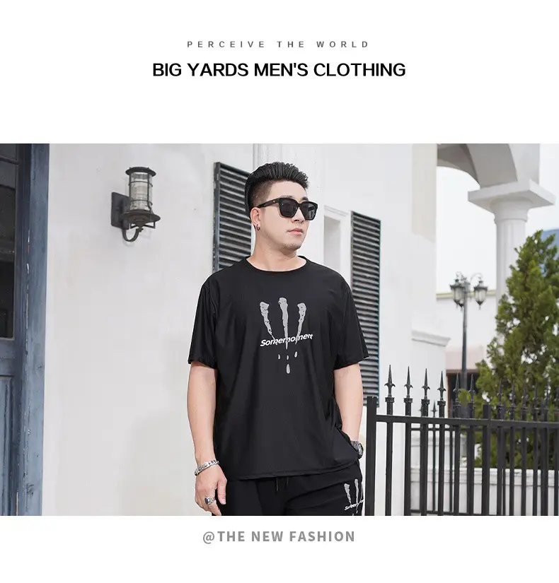Men's Black Graphic T-Shirt Ice Silk Style — feature 12